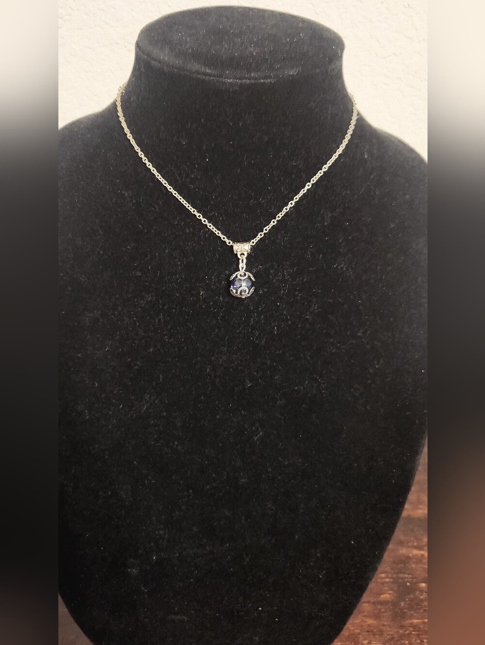 Silver Purple Pendant Necklace